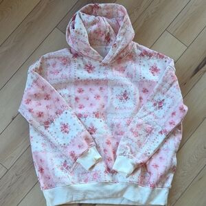 AFloral Pink Hoodie Sweatshirt